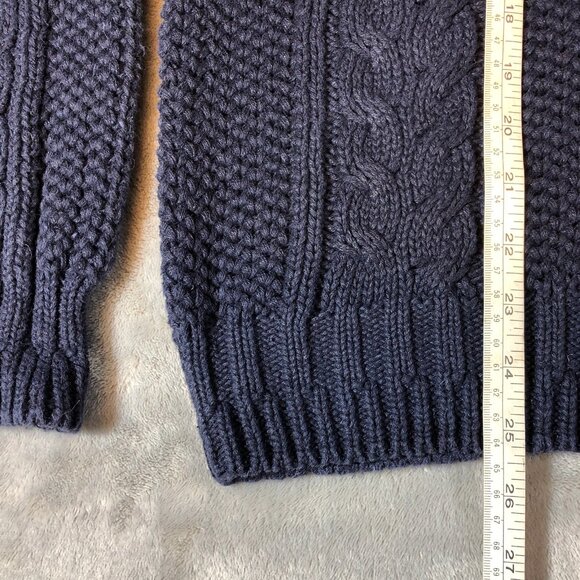 Van Heusen Vintage Over Easy - Chunky Cable Knit Pullover Sweater Men XL Navy - Picture 5 of 5